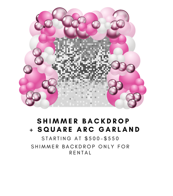 Shimmer Backdrop + Square Arc Garland
